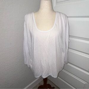 Elizabeth and James Boho Ruched Kimono Dolman Sleeve Blouse Shirt Top